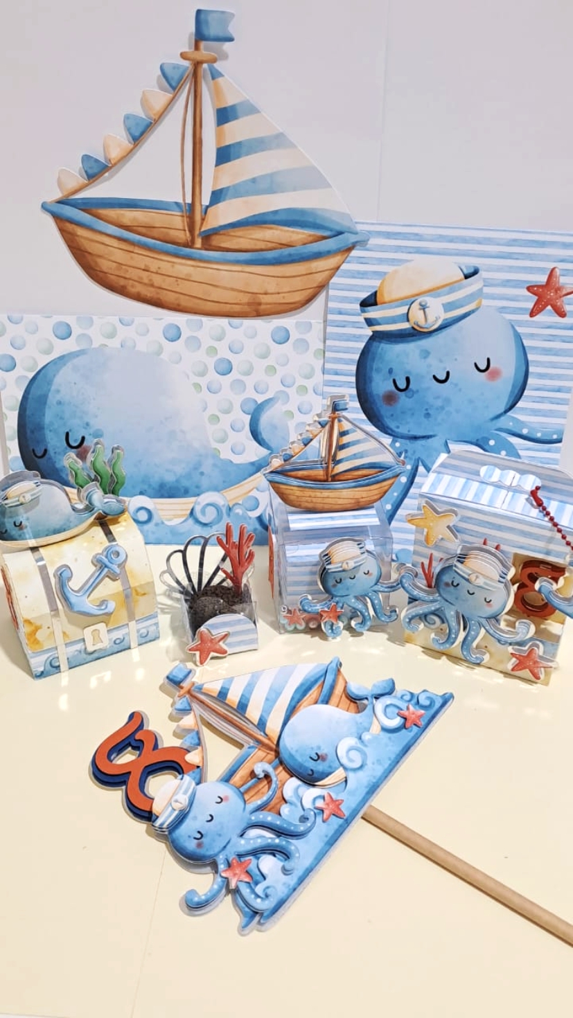 Bichos Marinheiros Meninos – Kit Festa Pronta