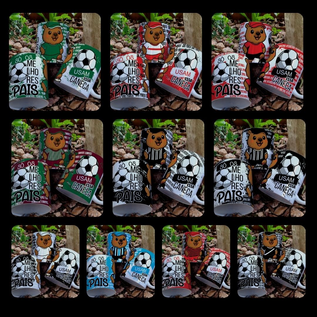 Estampas canecas Futebol Times Capivara Pais - Imagem 2