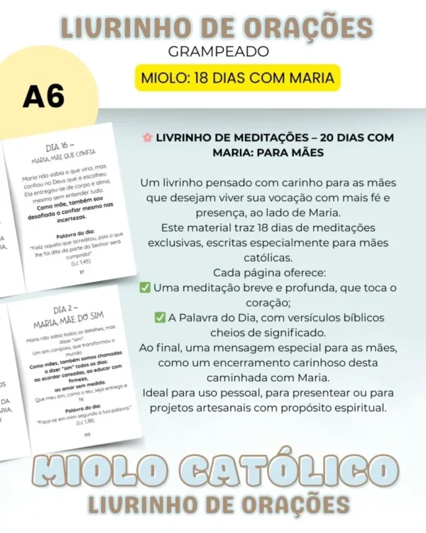 Miolo Livrinho de Orações – 18 dias com Maria - Imagem 2