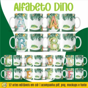 Alfabeto Dino – Estampas Canecas