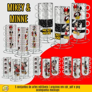 Estampas Torre Xícaras – Mickey e Minnie