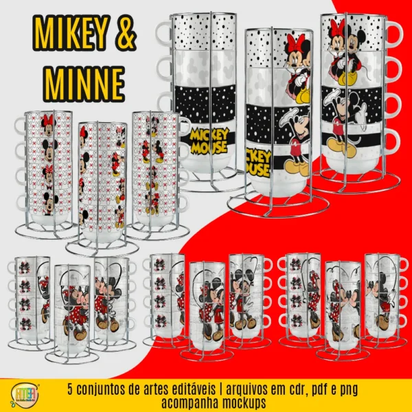 Estampas Torre Xícaras – Mickey e Minnie