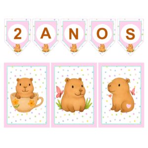 Capivara Menina – Kit Bandeirola + Banners
