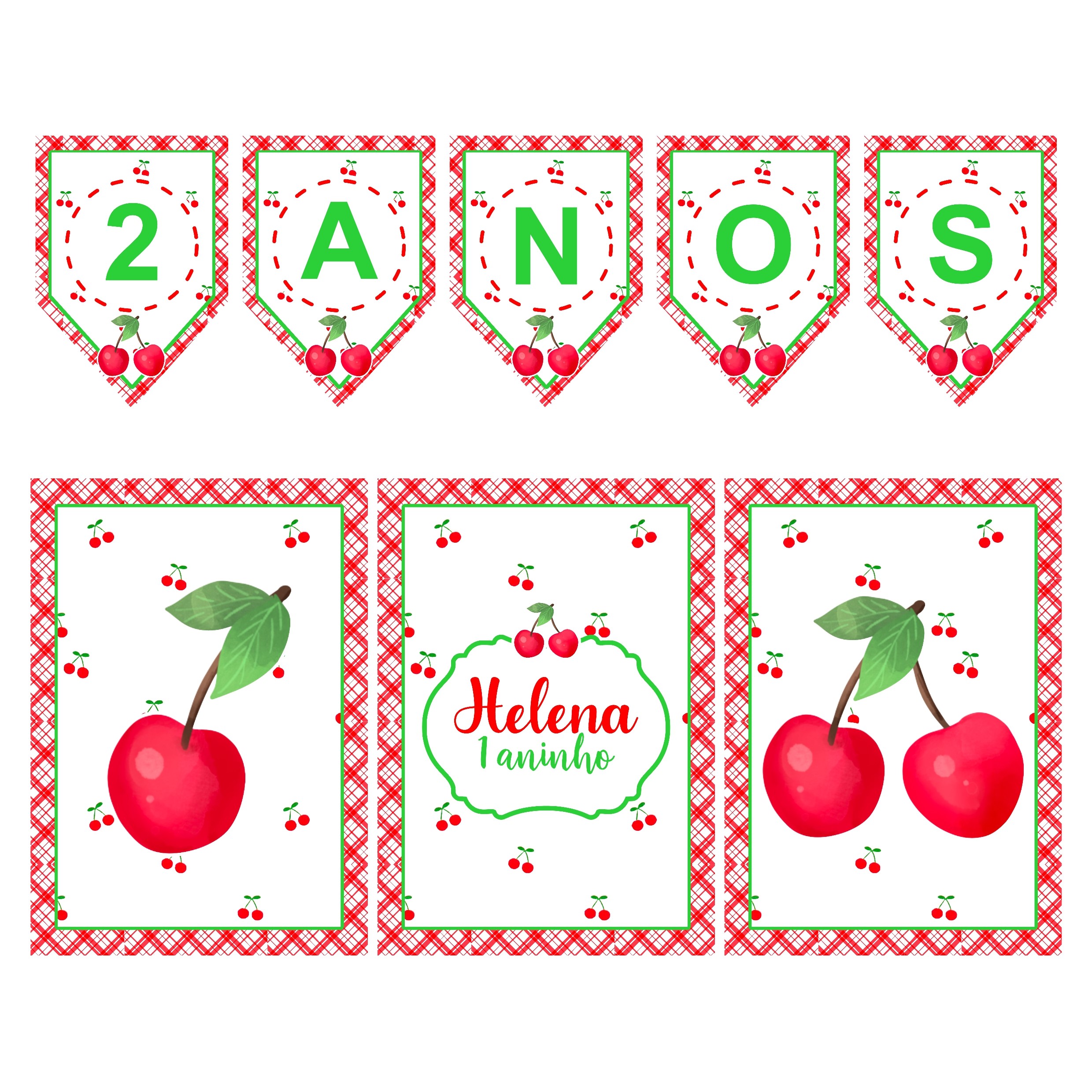 Cerejinha – Kit Bandeirola + Banners