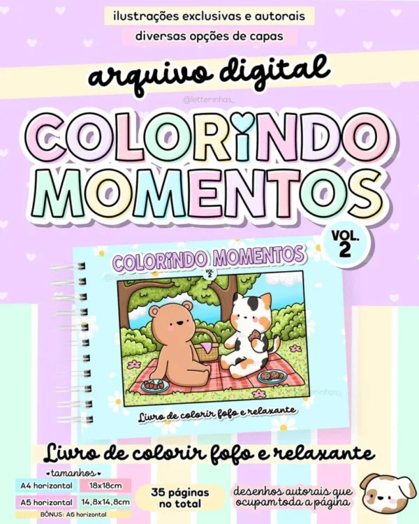 Colorindo Momentos Volume 2 – Livro de Colorir (Letterinhas)