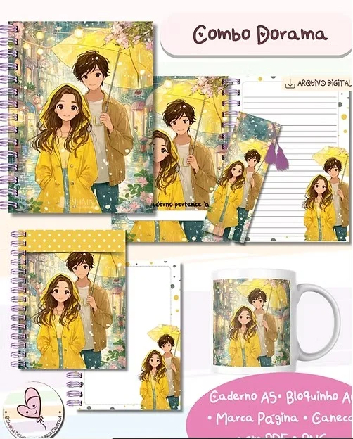 Combo Caderno Dorama
