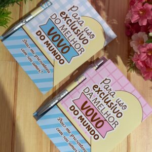 Capa Bloquinho A6 com Caneta Dia dos Avós