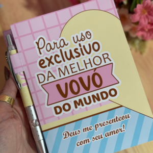 Capa Bloquinho A6 com Caneta Dia dos Avós