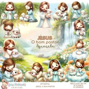 Jesus, O Bom Pastor Aquarela – Kit Digital