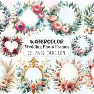 Moldura para fotos de casamento – Kit Digital