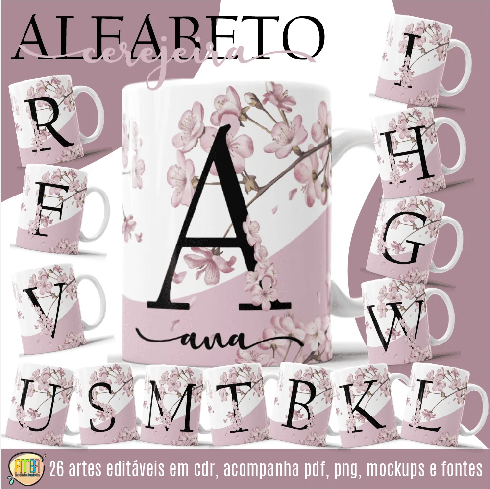 Alfabeto Cerejeira – Estampas Canecas