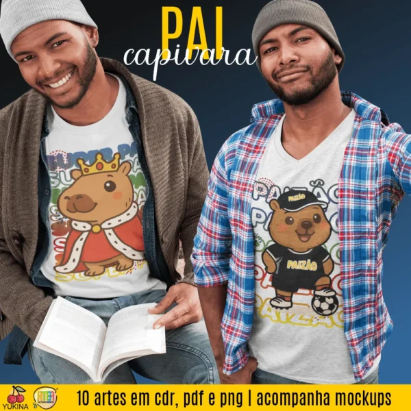 Pai Capivara – Artes para Camisa - Imagem 2