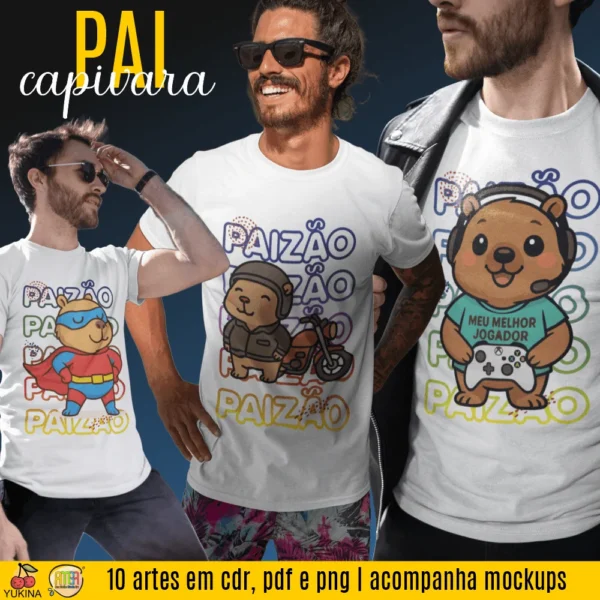 Pai Capivara – Artes para Camisa - Imagem 3