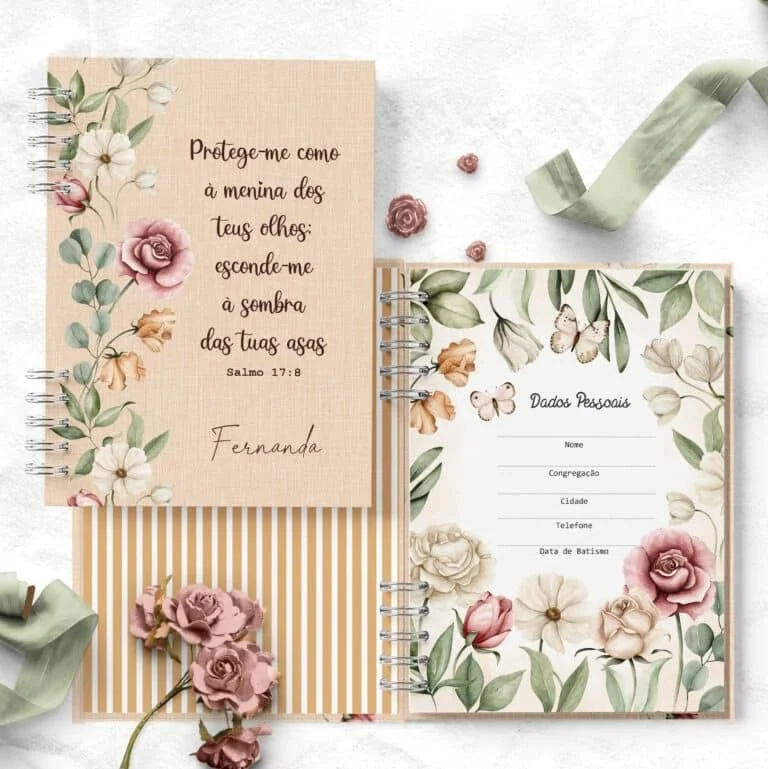 COMBO 6 Agendas 2026 e Permanente COM e SEM HORÁRIOS Floral Romântico (Bicho Papel) - Imagem 10