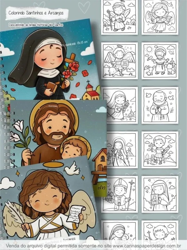 Colorindo Santinhos e Arcanjos - Imagem 4