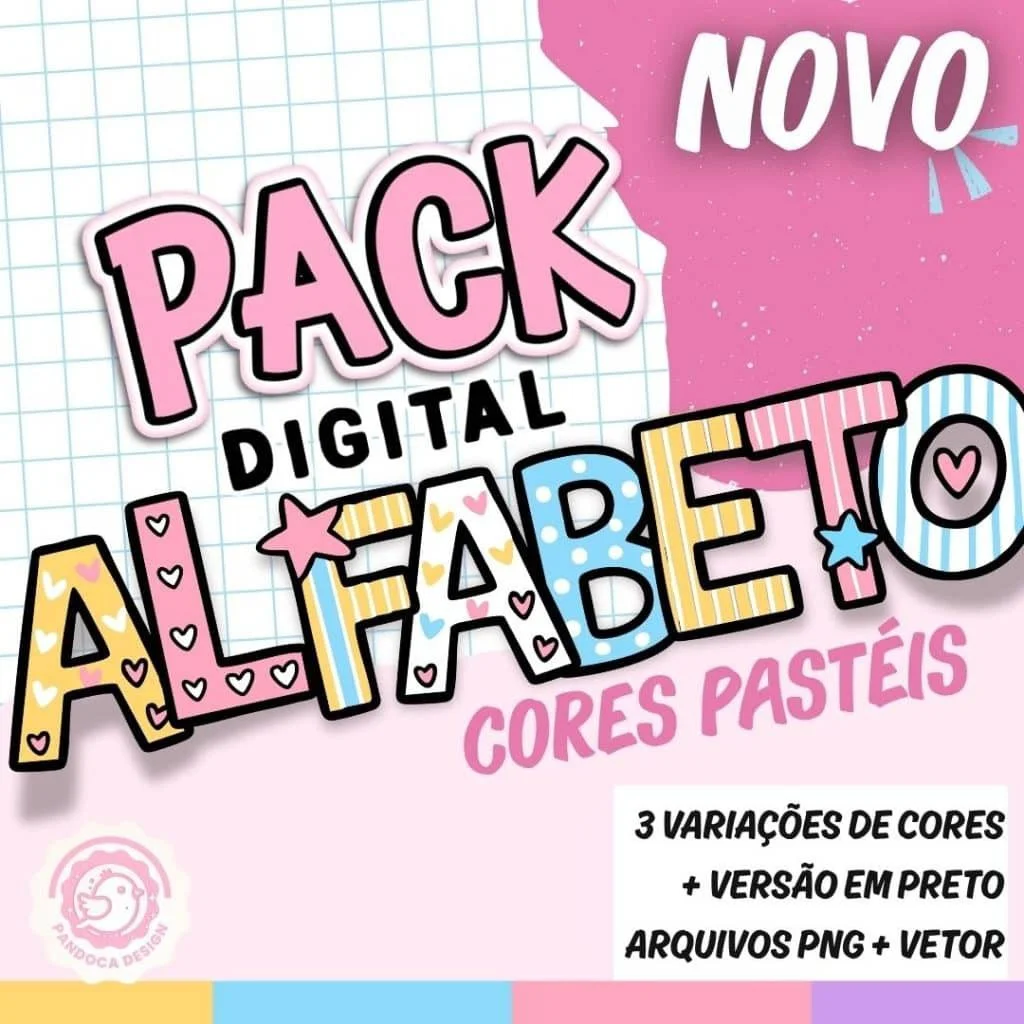 Alfabeto Cores Pastéis Menina – Kit Digital