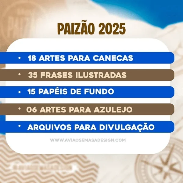 Coleção estampas para canecas – Paizão 2025 (Avião sem Asa) - Imagem 2