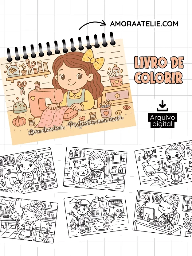 Profissões com amor – Livro de Colorir
