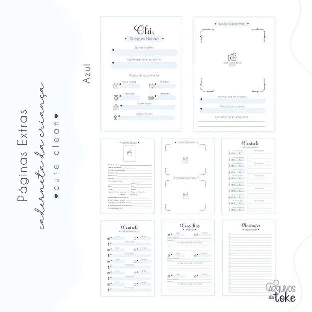 Páginas Extras Caderneta de Saúde – Cute Clean - Imagem 2
