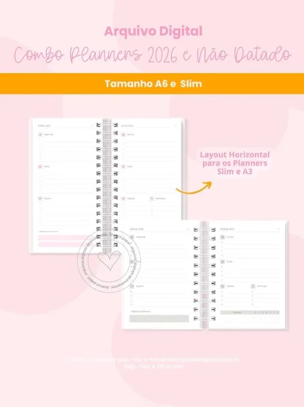 COMBO Planners 2026 (Branco Papel) - Imagem 5