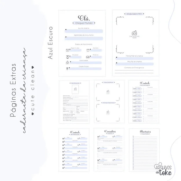 Páginas Extras Caderneta de Saúde – Cute Clean - Imagem 3
