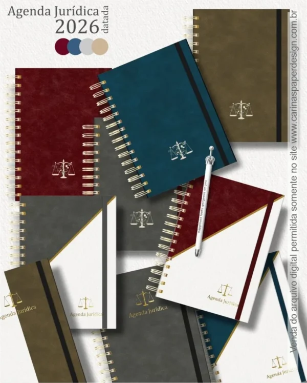 COMBO 22 capas A5 para Agenda Jurídica 2026 (Carinas Paper)