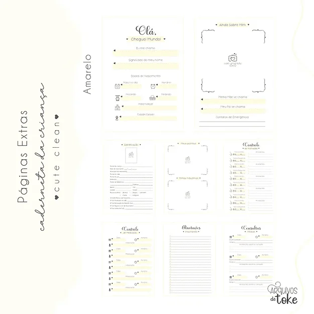 Páginas Extras Caderneta de Saúde – Cute Clean - Imagem 4