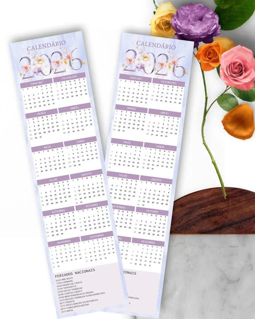 Kit Calendários de Mesa 2026 A5 A6 e Calendário Marca Página Coleção Encanto (Bicho Papel) - Imagem 2