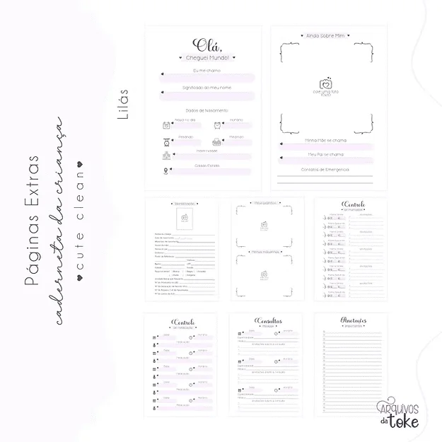 Páginas Extras Caderneta de Saúde – Cute Clean - Imagem 6