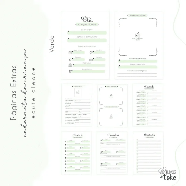 Páginas Extras Caderneta de Saúde – Cute Clean - Imagem 9