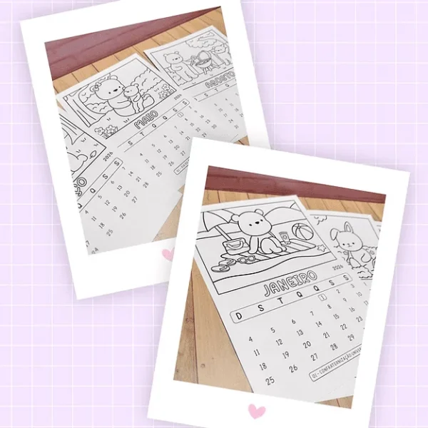 Calendários para Colorir (Letterinhas) - Imagem 3