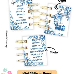 Mini Bíblia Do Papai Floral Azul