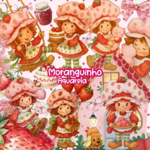 Moranguinho Vintage Aquarela - Kit Digital