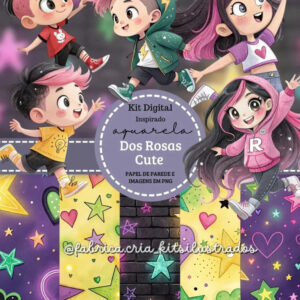Inspirado Dos Rosas Cute – Kit Digital