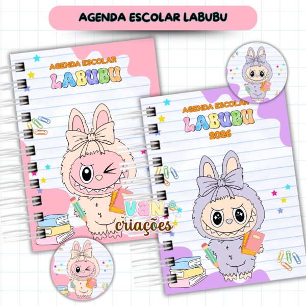 Agenda Escolar Menina 2026 – Labubu