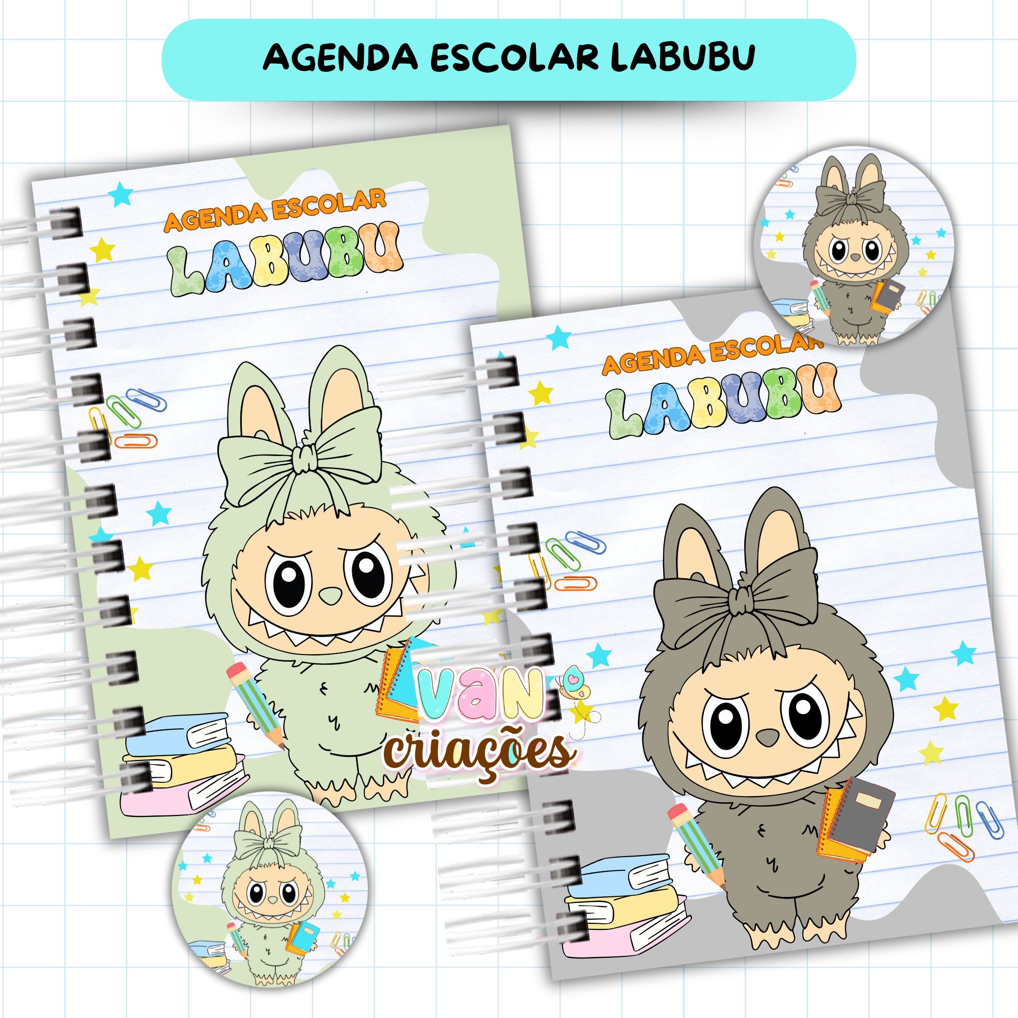 Agenda Escolar Menino 2026 – Labubu