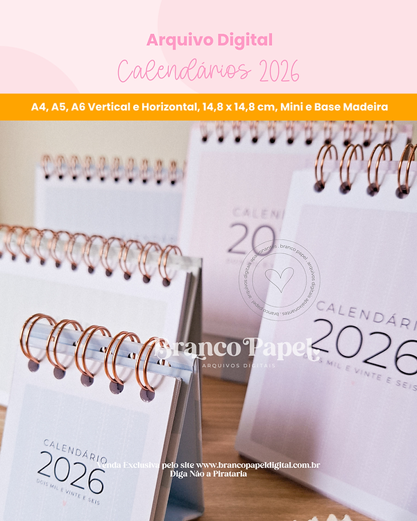 Calendários 2026 (Branco Papel)