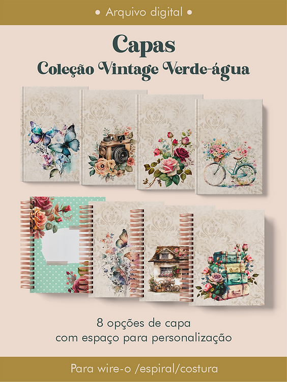 Capas Coleção Vintage Verde-água (Perfeito Miolo)