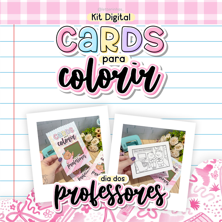 Cards para Colorir | Professores (Letterinhas)