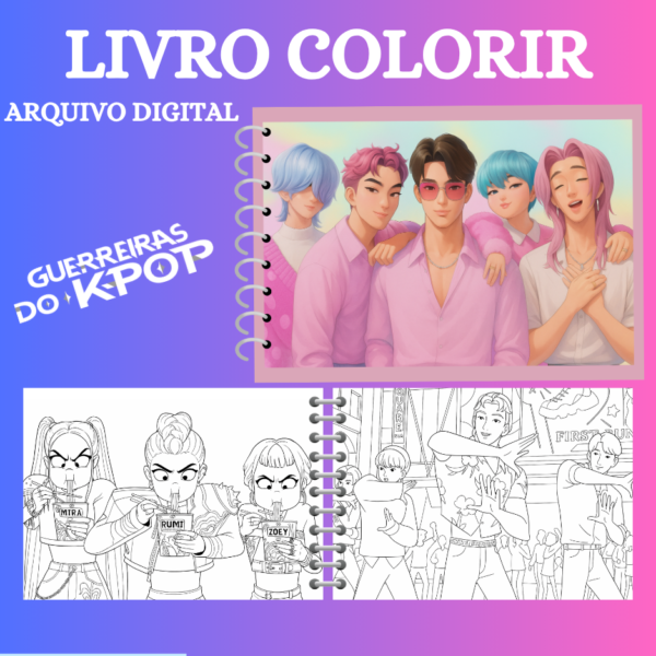LIVRO COLORIR GUERREIRAS DO K-POP - Imagem 3