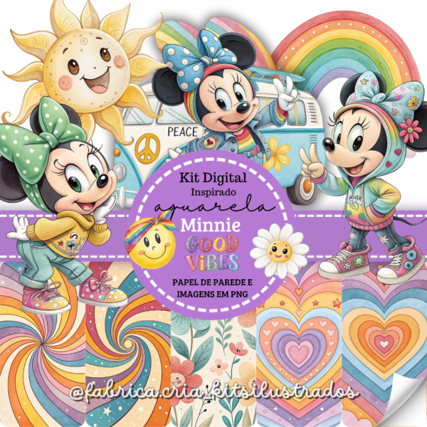 Inspirado Minnie Good Vibes – Kit Digital