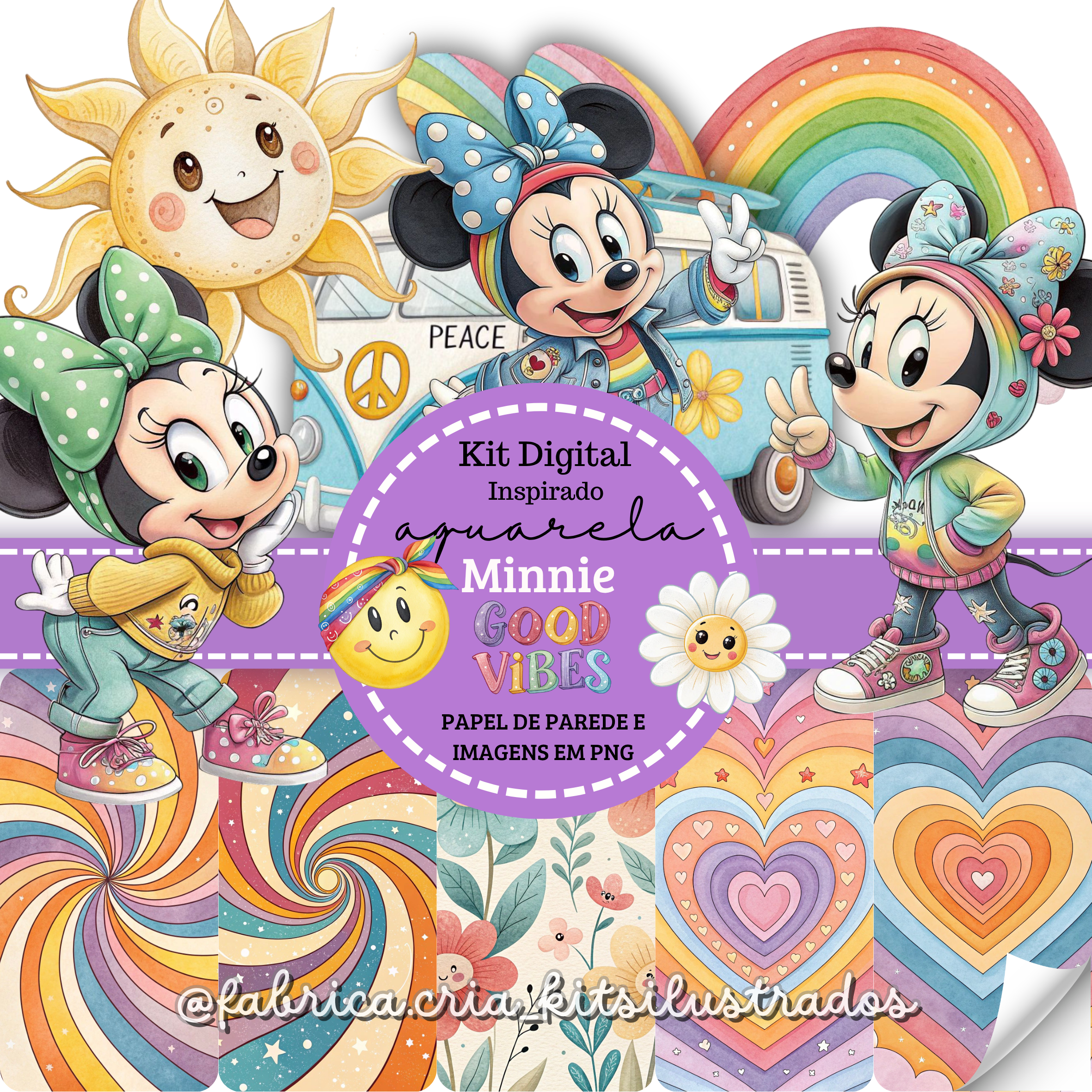 Inspirado Minnie Good Vibes – Kit Digital