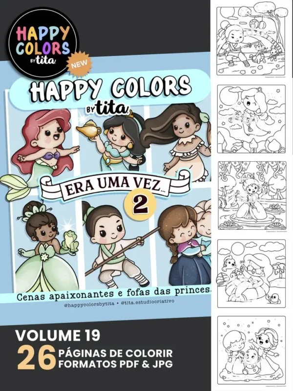 Happy Colors - Combo Vol 19 e 20 + Cards - Princesas 2.0 (Tita) - Imagem 2
