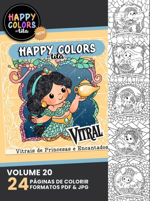 Happy Colors - Combo Vol 19 e 20 + Cards - Princesas 2.0 (Tita) - Imagem 4