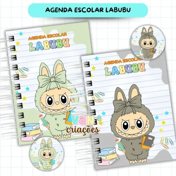 Agenda Escolar Menino 2026 – Labubu - Imagem 2