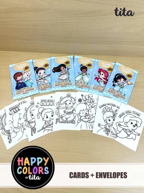 Happy Colors - Combo Vol 19 e 20 + Cards - Princesas 2.0 (Tita) - Imagem 6