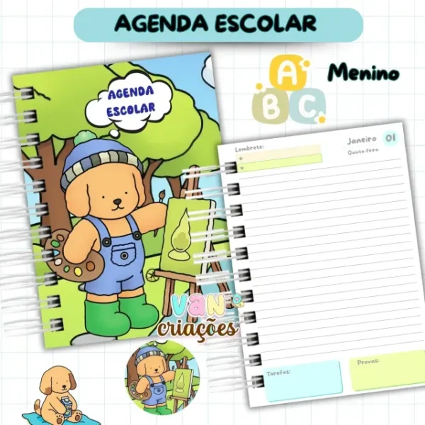 Agenda Escolar Menino 2026 – Bobbie Goods - Imagem 3