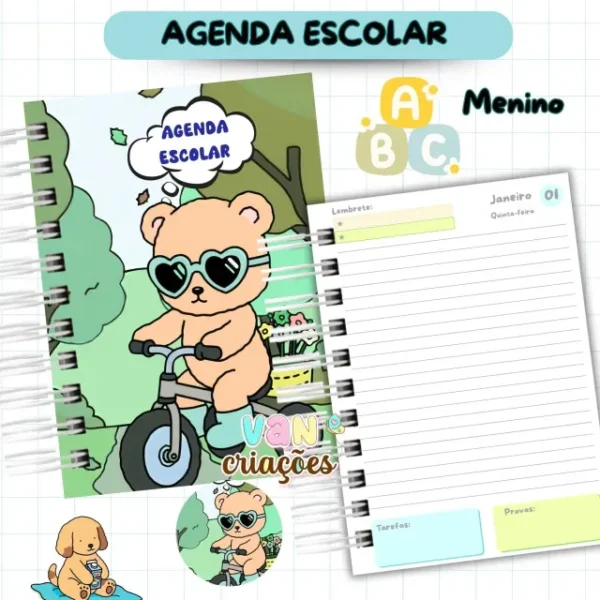 Agenda Escolar Menino 2026 – Bobbie Goods - Imagem 5