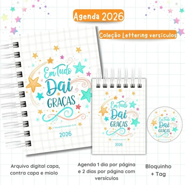 Coleção Agenda 2026 Lettering versículos - Imagem 4
