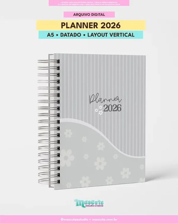 Planner Datado 2026 – A5 Vertical